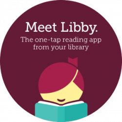 Smiling girl reading. Meet Libby. The one-tap reading app from your library